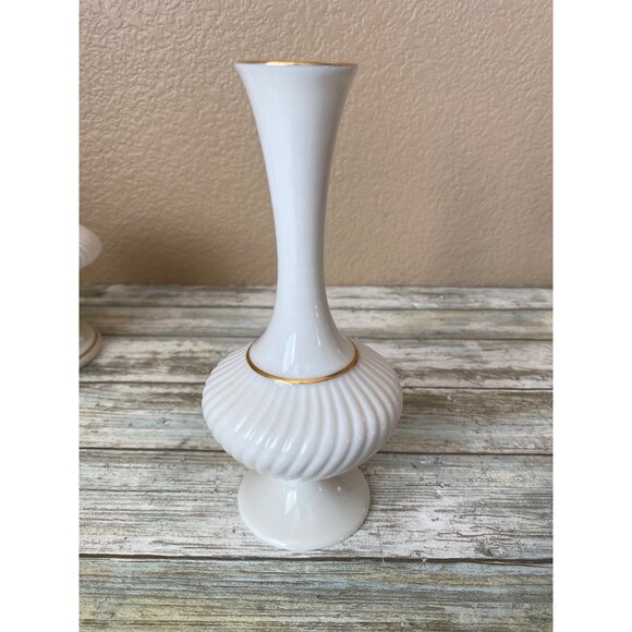 Lenox Set of 4 – Candle Holder, Bud Vase, Dolphin & Trinket Box – 1990s Decor Iv - Picture 13 of 15